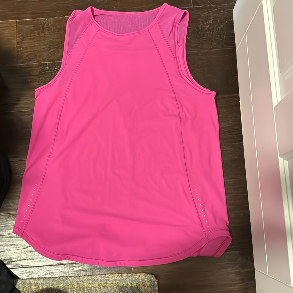 Lululemon HOT pink  Light Mesh Cut Out Sculpt Tank Top